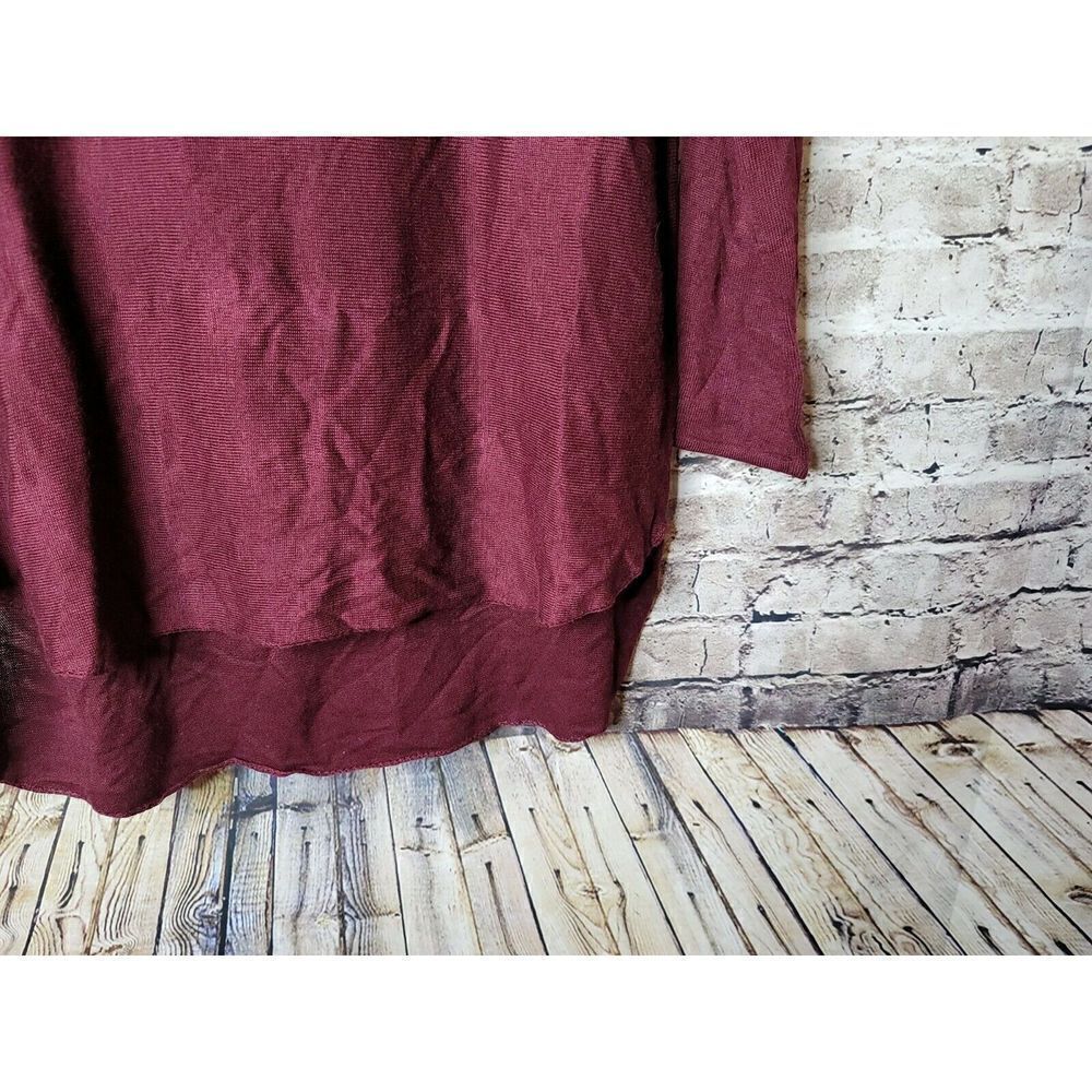 Vass Joan Vass New Red Wine Heather Sweater Size XL Cashmere NWT t74 - Picture 4 of 7